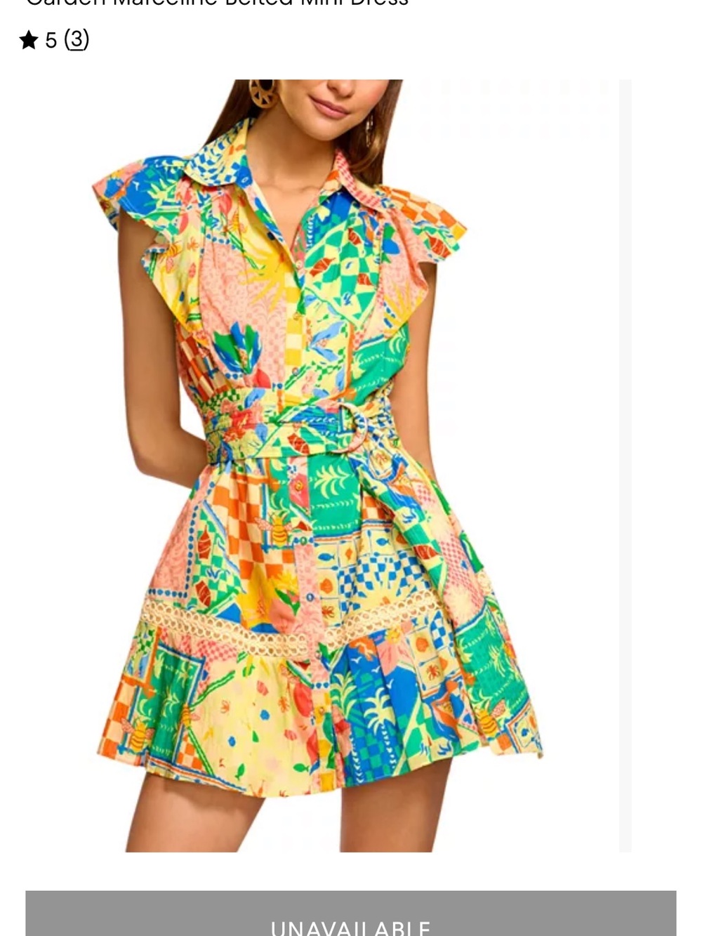 Ramy Brook Marceline Multicolor Patchwork Print Mini Dress
